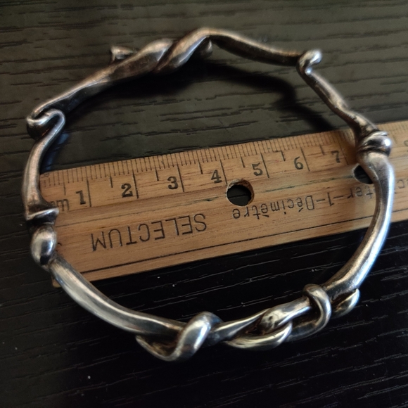 Vintage Sterling Silver Modernist Brutalist Bangle bracelet - Picture 12 of 12